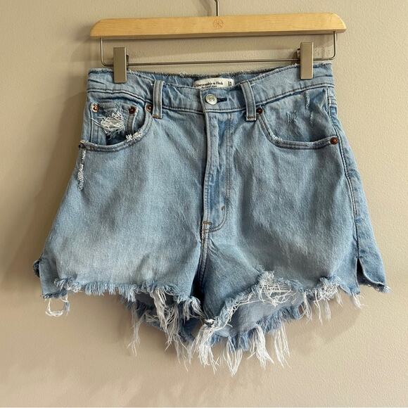 Abercrombie & Fitch Cut Off High Rise Jean Shorts - Picture 1 of 5